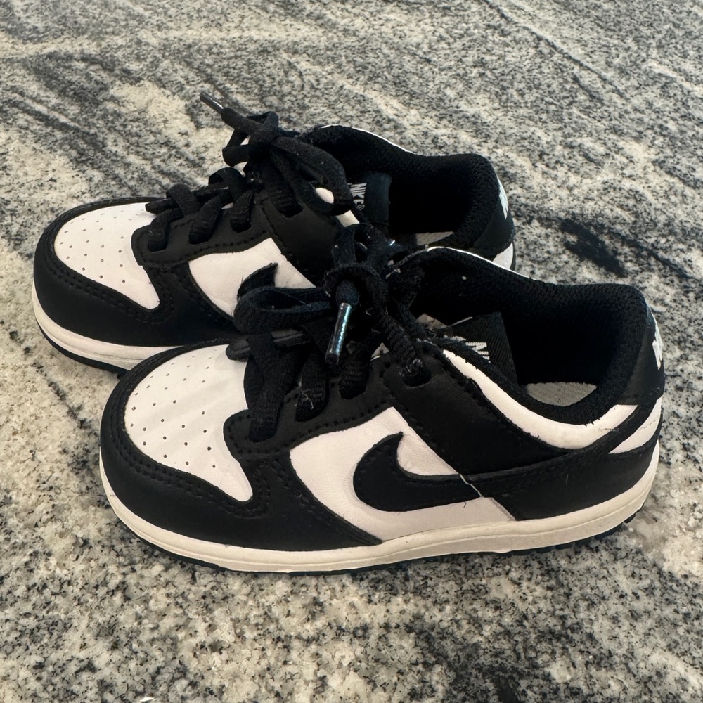 Nike Dunk Low Panda Black White Size 8C Toddler